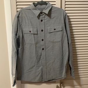 Men’s LLBEAN grey flannel work shirt. Size LARGE